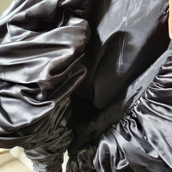 VINTAGE BLACK BEADED COCKTAIL FORMAL DRESS BEST FITS SMALL - Picture 13 of 16